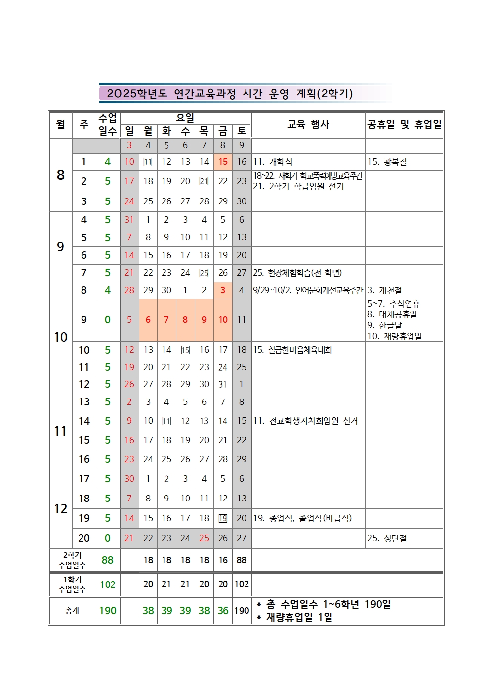 2025. 학사일정002